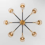 Потолочная люстра Wi-Fi на штанге Eurosvet Tenia 70090/8 черный (220V, хрусталь, управление смартфоном, голосовое управление, умный дом - Minimir Home, Алиса, Маруся, Салют)