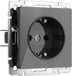 Розетка с заземлением (графит акрил) Werkel W1171044 (a064090)