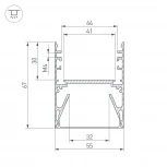 Профиль с экраном ALU-LINE-DUO-2000 ANOD+OPAL (Алюминий) 024188 Arlight