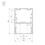 Профиль ARH-LINE-6085-2000 BLACK (Алюминий) 018681 Arlight