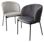 Стул DIANA BLUVEL-14 GREY, велюр / черный каркас