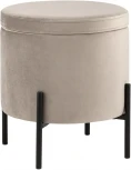 Пуф Грейс с ящиком велюр серо-бежевый УТ000035890