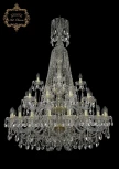 Подвесная большая люстра Art Classic 11.25 11.25.20+10+5.400.3d.XL-154.Gd.Sp (220V, хрусталь, на цепи, подсвечник, свеча)