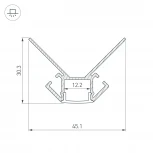 Профиль ARH-DECORE-S12-EXT-2000 ANOD внешний (Алюминий) 023889 Arlight