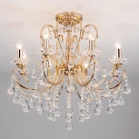Подвесная люстра Eurosvet Collana 10096/8 золото/прозрачный хрусталь Strotskis