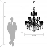 Подвесная большая люстра Osgona Nativo 715287 (220V, хрусталь, на цепи)