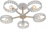 Потолочная люстра на штанге Escada Banjo 679/5P White 5х60Вт Е27, металл/хрусталь, белый/дерево