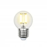 Лампочка светодиодная шар прозрачная E27 7,5W 3000K Uniel LED-G45-7,5W/WW/E27/CL GLA01TR