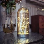 Светодиодная Стеклянная Колба Тепло-Белая с Мерцанием на Батарейках, 20 LED