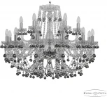 Подвесная люстра Bohemia 1409 1409/12+6/300 Ni K731