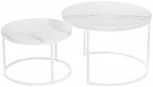 Набор кофейных столиков Tango белый мрамор с белыми ножками, 2шт Bradex Home RF 0351