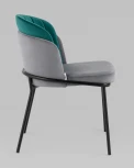 Стул Дабл велюр серый с изумрудной вставкой Stool Group УТ000035484