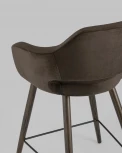 Стул полубарный Stool Group Саймон велюр тёмно-коричневый УТ000025175