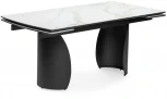 Керамический стол Woodville Готланд 180(240)х90х79 белый мрамор / черный 553533