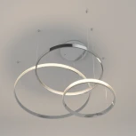 Подвесной светильник светодиодный с пультом, ночным режимом, регулировкой цветовой температуры и яркости Eurosvet Posh 90175/3 хром (220V, на тросе, кольцо)