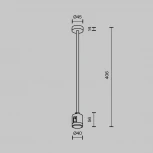 Крепление потолочное Medium 360мм с прямым коннектором питания Flarity черный Maytoni Accessories for tracks Flarity TRA158С-IPCL1-B (24V)