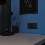 Розетка с подсветкой (черный) Werkel W1171408 (a054523)