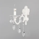 Бра Eurosvet Veletta 10108/1 белый/прозрачный хрусталь Strotskis (220V, хрусталь Strotskis, подвески, свеча)