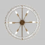 Подвесная люстра Wi-Fi на штанге хрустальная Eurosvet Sophie 60165/6 латунь (220V, управление смартфоном, голосовое управление, умный дом - Minimir Home, Алиса, Маруся, Салют)