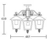 Потолочный светильник уличный Oasis Light PRAGA 15970A/3 Gb (220V, IP44)