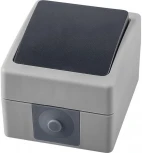 Выключатель одноклавишный (серый,графит) Stekker Велена 32752