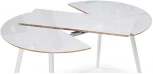 Стеклянный стол Notta Абилин 100(140)х76 ультра белое стекло / дуб вотан / белый матовый 516545