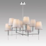 Потолочная люстра на штанге Lumion Karmen 8279/8 хром/серый, металл/керамика/текстиль Е14 8*40W 220V