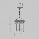 Уличный светильник подвесной Maytoni Salamanca O031PL-01BR (220V, на цепи, IP44)