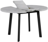 Стол Next круглый раскладной 90-120x90x76,5см, Бетон Лайт, чёрный Bradex Home RF 0250
