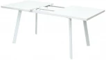 Стол ФИН 120 Белый, стекло/ Белый каркас М-City