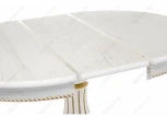 Деревянный стол Woodville Павия 100 молочный с золотой патиной 406087