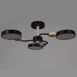 Потолочная люстра на штанге светодиодная Reluce 03326-0.3-03 BK+WOOD