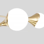 Потолочная люстра Wi-Fi на штанге Eurosvet Calyx 60168/6 латунь (220V, управление смартфоном, голосовое управление, умный дом - Minimir Home, Алиса, Маруся, Салют, шарики)