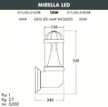 Настенный фонарь уличный Fumagalli Sauro D15.505.000.AXD1L.CRB (220V, круглые, IP55)