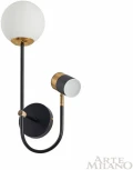 Бра Arte Milano Ferrara-71040 274802/1+1B BK/GD (220V)