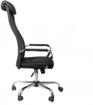 Кресло King Style Мастер (Master) Высокий GTPNrCh1 (RZ NX) (хромированный металл) (без pu-вст., с резинк.) W01/T01 (ткань-сетка / ткань TW черный)