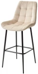 Барный стул ХОФМАН, цвет H-06 Бежевый, велюр / черный каркас