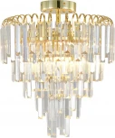 Потолочная люстра на штанге Escada Odegard 2105/6P 6x40Вт E14, металл/хрусталь, золото (220V)