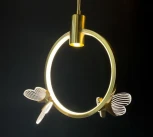 Подвесной светильник светодиодный AM Group MARIPOSA SP2 POLISHED GOLD (220V, на проводе, бабочки)