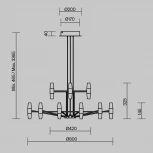 Подвесная люстра ярусная Maytoni Arana MOD401PL-L108BS3K (LED, 220V, на тросе)