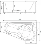 Акриловая ванна Акватек Медея R