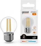 Лампочка светодиодная филаментная Gauss Filament Elementary 52210 Шар 10W 650lm 2700К Е27 LED