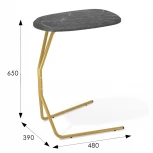 Столик приставной SHT-CT22 каменный уголь/золото от фабрики Mebelik