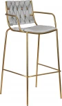Стул барный Dobrin MILLER GOLD (светло-серый велюр (135-37))