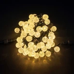 Гирлянда «Шарики» 10м Тепло-Белая 9В, Диаметр Шарика 23мм, 100 LED, Провод Черный ПВХ, IP54 Laitcom Нити (на ёлку) PCS-100B-WW