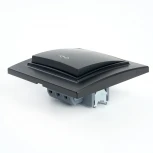 Переключатель одноклавишный перекрестный (черный) Stekker Эрна 39927