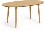 Раздвижной стол Oakland из МДФ с дубовым шпоном и ножками из массива каучука Ø120(200)x90 см La Forma (ex Julia Grup) арт.114617