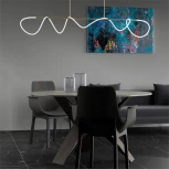 Потолочная люстра на штанге с гибким неоном Lightera Nyasa LE117L-200GA Wi-Fi (LED, 220V, управление смартфоном, голосовое управление, умный дом - Алиса, Tuya Smart, Маруся, Smart Life, Экосистема Сбер)