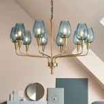 Подвесная дизайнерская люстра Viola 10 синий ImperiumLoft Viola01 (102199-26) (220V, на цепи)