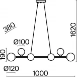 Подвесной светильник Freya Globos FR5222PL-08B (220V, на тросе, шарики, молекулы)